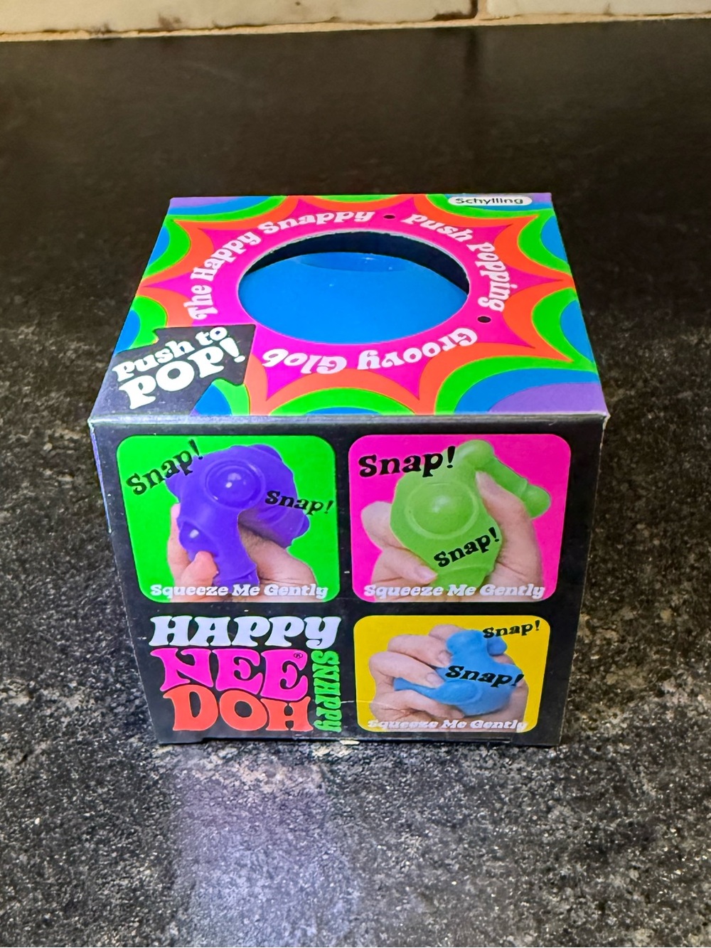 NeeDoh Happy Snappy Squishy Push Pop - Blue - Picture 4 of 5